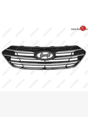 Решетка радиатора SAT (хром) Hyundai Santa Fe DM рестайлинг (2015-2019)