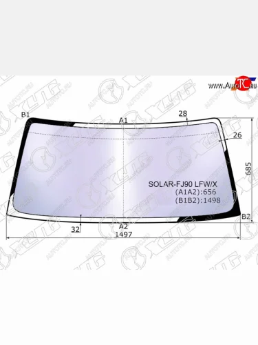 Стекло лобовое (Атермальное) XYG Toyota Land Cruiser Prado  J90 (1996-2002) 3 дв. дорестайлинг, 5 дв. дорестайлинг, 3 дв. рестайлинг, 5 дв. рестайлинг