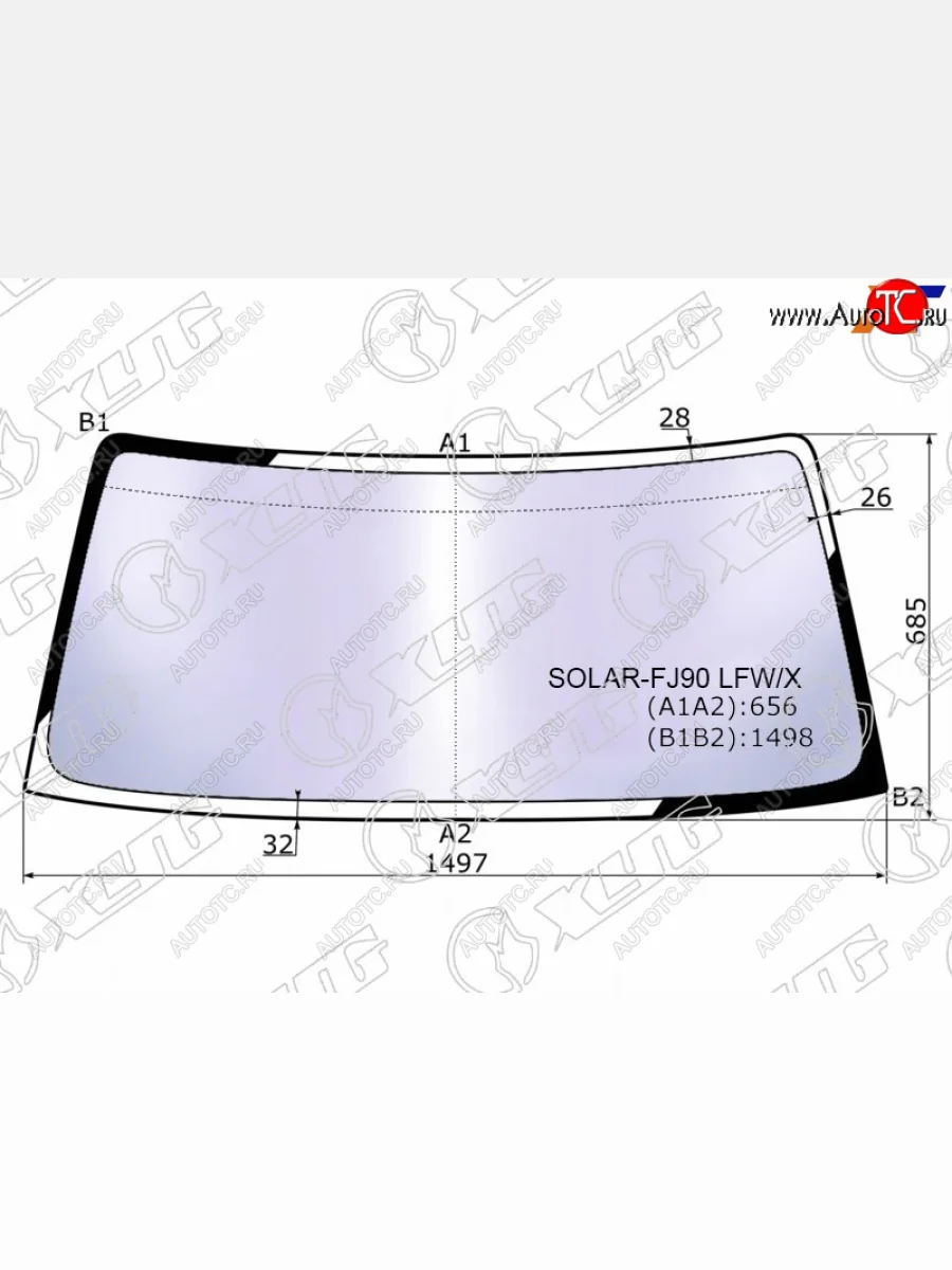 Стекло лобовое (Атермальное) XYG  Toyota Land Cruiser Prado (1996-2002) J90  в Керчи Республика Крым