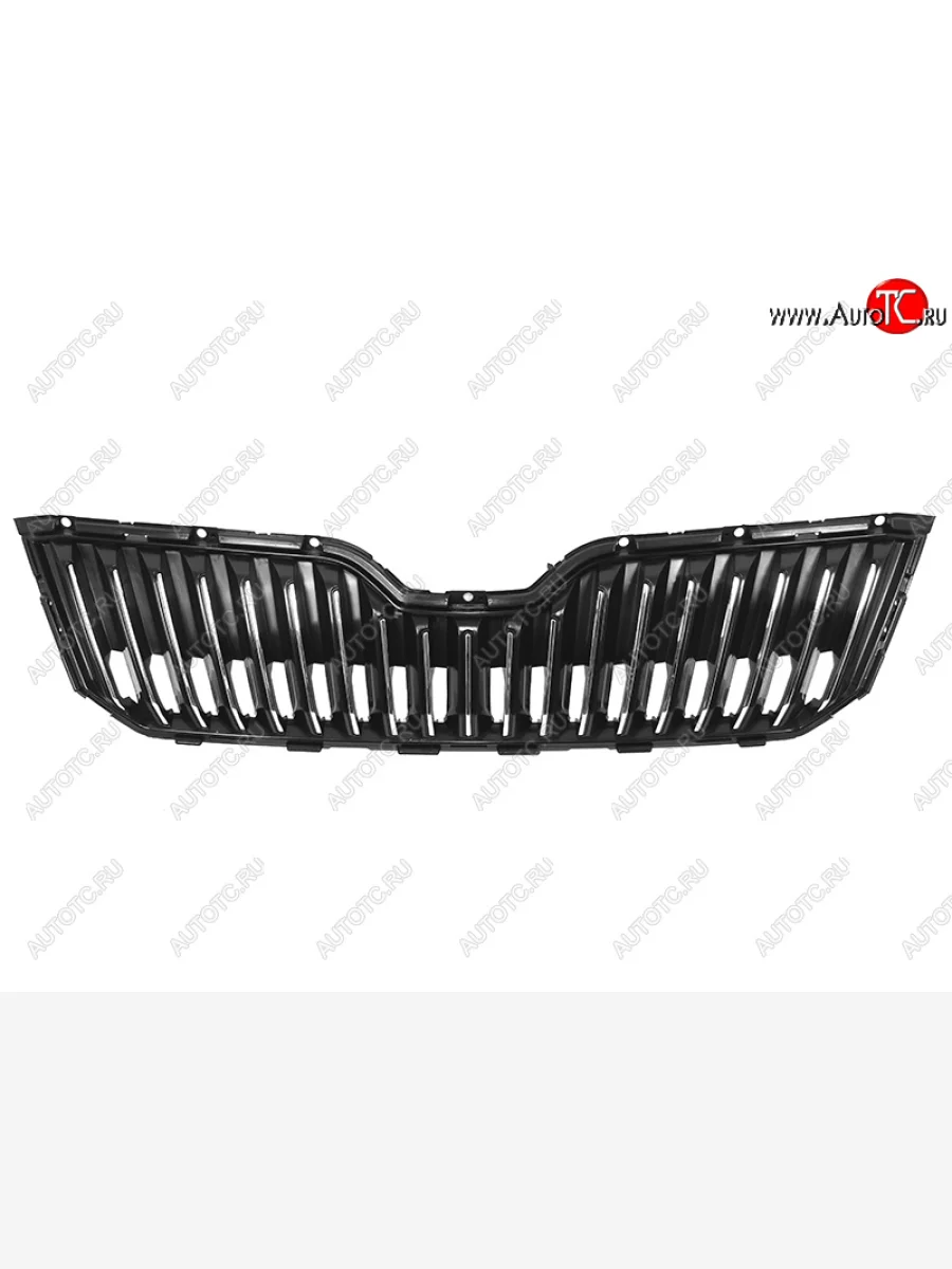 Решетка радиатора (без круиз-контроля) SAT Skoda Superb B8 (3V) лифтбэк дорестайлинг (2015-2019) (черная)  в Самаре Самарской области