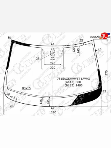 Стекло лобовое (Датчик дождя Круглый датчик дождя) XYG Volkswagen Polo Mk6 лифтбек (2020-2022)