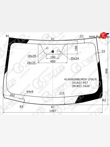 Стекло лобовое (Датчик дождя Место под датчик запотевания Сборка Россия) XYG Hyundai I40 1 VF дорестайлинг седан (2011-2015)