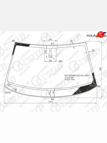 Стекло лобовое (Датчик дождя Молдинг) XYG Audi A6  C7 (2014-2018) рестайлинг, седан, рестайлинг, универсал