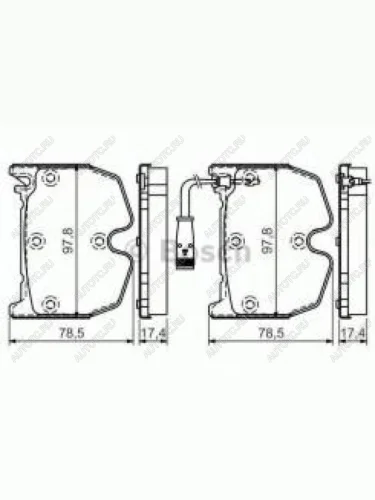 Колодки тормозные передние (4шт.) BOSCH Mercedes-Benz S class W220 (1998-2005)