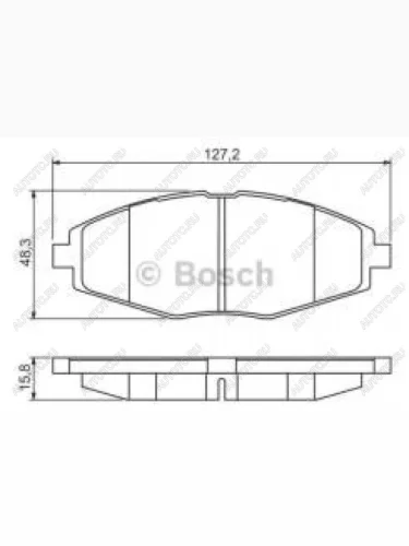 Колодки тормозные передние (4шт.) BOSCH Chevrolet Spark M200,250 (2005-2010)