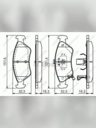 Колодки тормозные передние (4шт.) BOSCH KIA Clarus GC универсал рестайлинг (1998-2001)