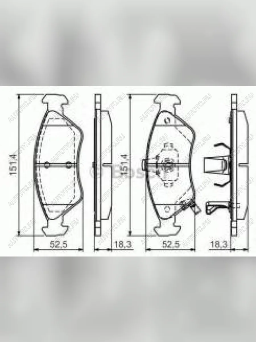 Колодки тормозные передние (4шт.) BOSCH KIA Clarus K9A седан рестайлинг (1998-2001)  в Керчи Республика Крым