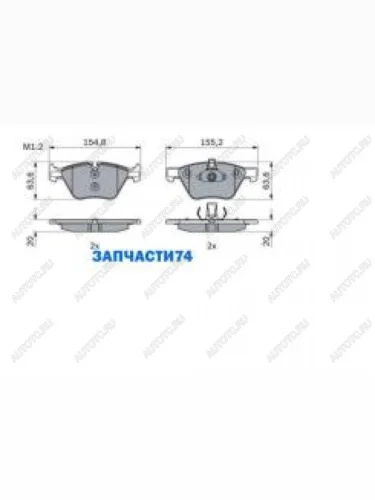 Колодки тормозные передние (4шт.) BOSCH BMW 3 серия E90 седан дорестайлинг (2004-2008)