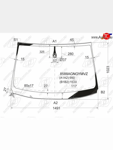 Стекло лобовое (Датчик дождя Молдинг) FUYAO Audi Q7 4L дорестайлинг (2005-2009)