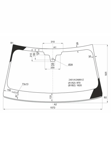 Стекло лобовое (Датчик дождя Молдинг) FUYAO BMW 7 серия G11-G12 дорестайлинг,седан (2015-2019)