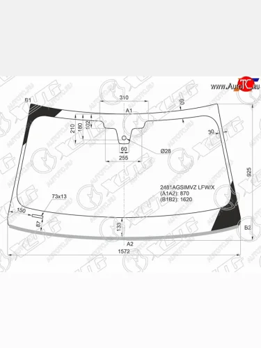 Стекло лобовое (Датчик дождя Молдинг) XYG BMW 7 серия ( G11-G12,  G11,G12) (2015-2022) дорестайлинг,седан, седан рестайлинг