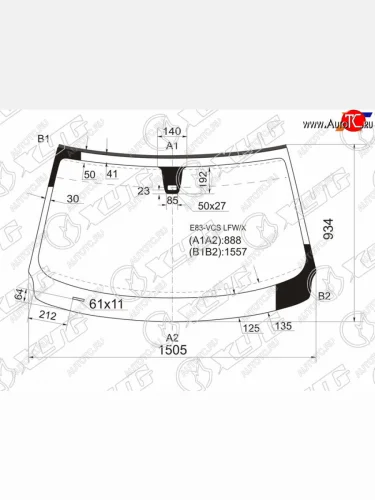 Стекло лобовое (Датчик дождя Молдинг) XYG BMW X3 ( E83,  F25) (2003-2014) дорестайлинг