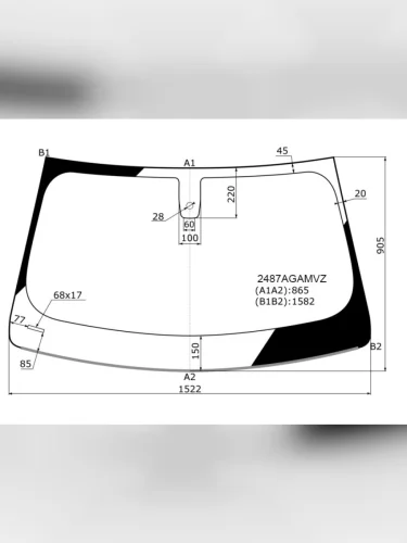 Стекло лобовое (Датчик дождя Молдинг) AGC BMW X3 G01 рестайлинг (2021-2023)