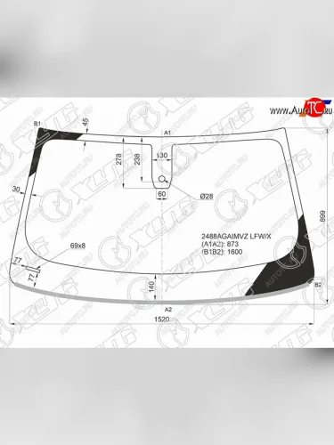 Стекло лобовое (Датчик дождя Молдинг) XYG BMW X4  G02 (2018-2021) дорестайлинг