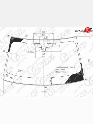 Стекло лобовое (Датчик дождя Молдинг) XYG BMW X5 G05 (2018-2022)