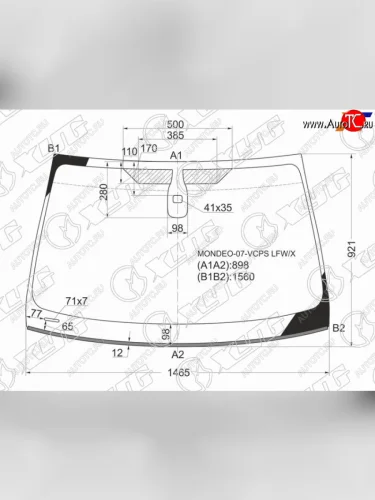 Стекло лобовое (Датчик дождя Молдинг) XYG Ford Mondeo Mk4,DG рестайлинг, универсал (2010-2014)
