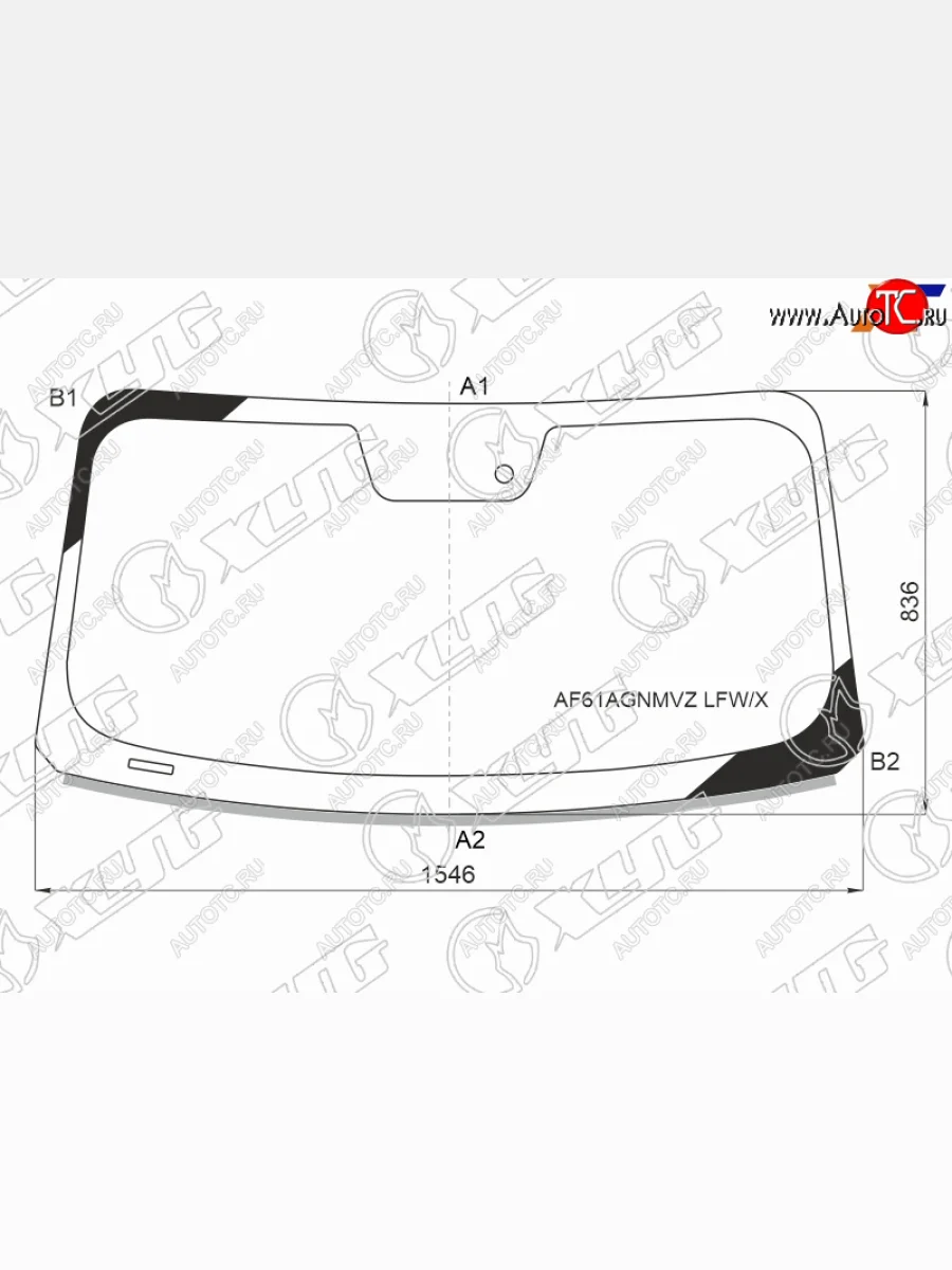 Стекло лобовое (Датчик дождя Молдинг) XYG Ford Mustang S550 купе дорестайлинг (2013-2017)  в Керчи Республика Крым