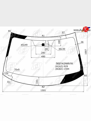 Стекло лобовое (Датчик дождя Молдинг) FUYAO Mitsubishi Outlander GF дорестайлинг (2012-2014)
