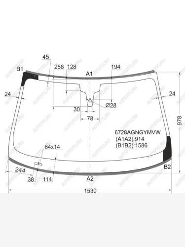 Стекло лобовое (Датчик дождя Молдинг) FUYAO Porsche Panamera 970 рестайлинг (2013-2016)