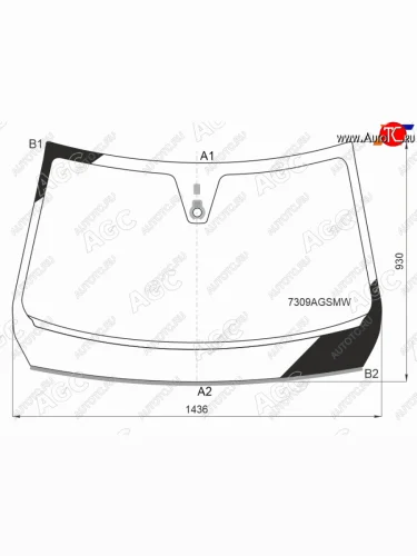 Стекло лобовое (Датчик дождя Молдинг) AGC Renault Arkana (2019-2025)