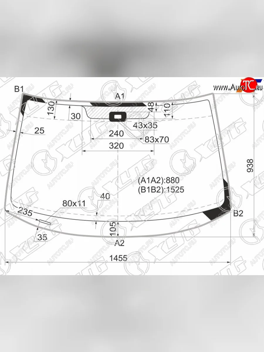 Стекло лобовое (Датчик дождя Молдинг) XYG Skoda Yeti (2009-2013)  в Керчи Республика Крым