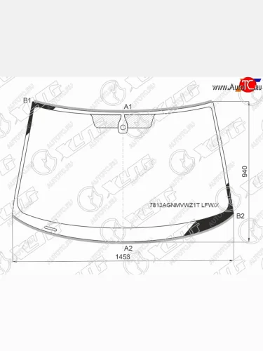 Стекло лобовое (Датчик дождя Молдинг) XYG Skoda Yeti (2013-2018)
