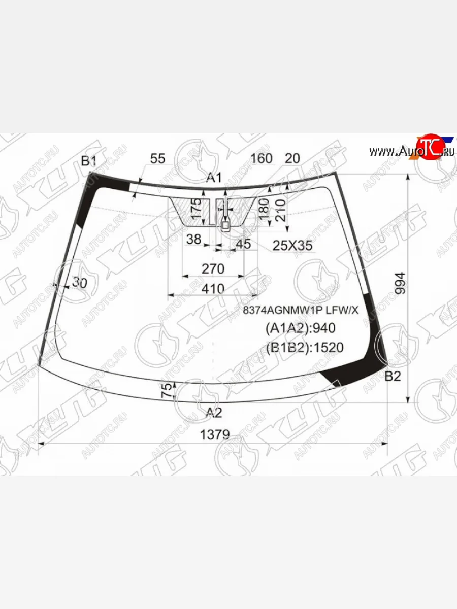 Стекло лобовое (Датчик дождя Молдинг) XYG Toyota Auris E150 хэтчбэк 5 дв. дорестайлинг (2006-2010)  в Керчи Республика Крым