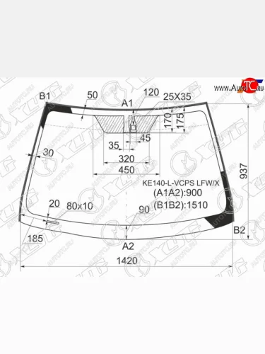 Стекло лобовое (Датчик дождя Молдинг) XYG Toyota Corolla E150 седан дорестайлинг (2006-2010)