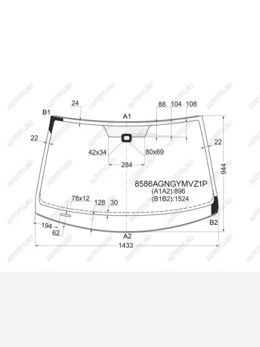 Стекло лобовое (Датчик дождя Молдинг) FUYAO Volkswagen Jetta A5 седан (2005-2011)