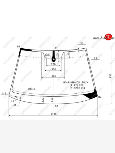 Стекло лобовое (Датчик дождя Молдинг) XYG Volkswagen Golf  7 Mk7 (2012-2020) хэтчбэк 5 дв. дорестайлинг, универсал рестайлинг, хэтчбэк 5 дв. рестайлинг