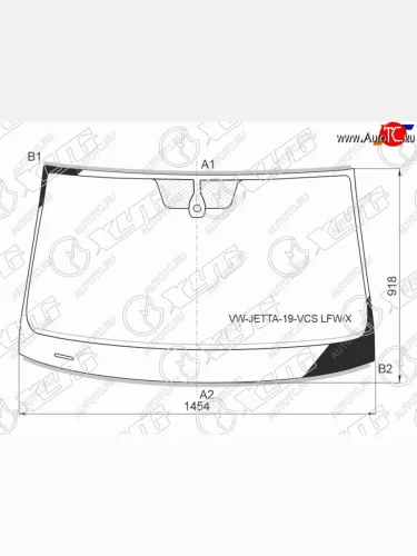 Стекло лобовое (Датчик дождя, Молдинг) XYG Volkswagen Jetta A7 седан 1-ый рестайлинг (2022-2024)