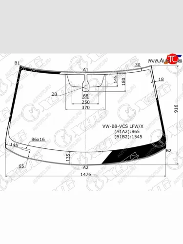 Стекло лобовое (Датчик дождя Молдинг) XYG Volkswagen Passat B8.5 универсал рестайлинг (2019-2025)
