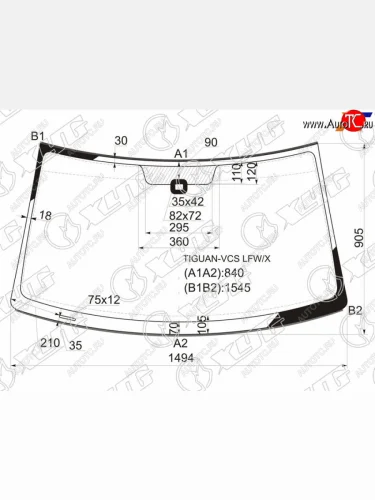 Стекло лобовое (Датчик дождя Молдинг) XYG Volkswagen Tiguan  NF (2006-2017) дорестайлинг, рестайлинг