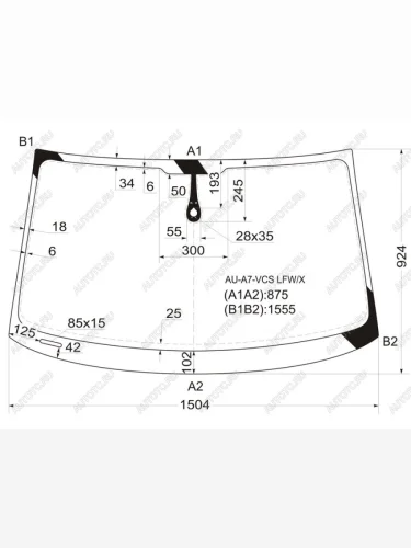Стекло лобовое (Датчик дождя) XYG Audi A7 4G лифтбэк дорестайлинг (2010-2014)