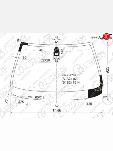 Стекло лобовое (Датчик дождя) XYG BMW 5 серия  E39 (2000-2003) седан рестайлинг