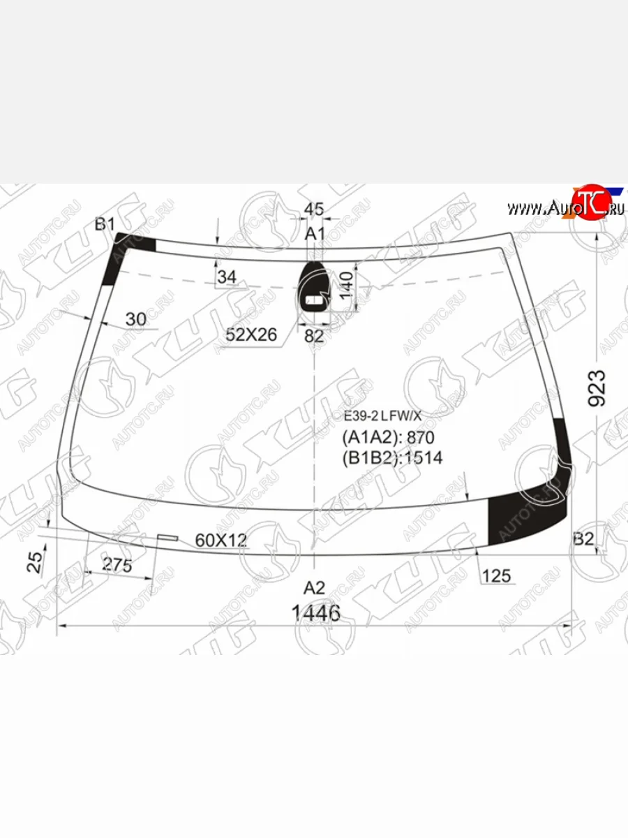 Стекло лобовое (Датчик дождя) XYG BMW 5 серия E39 седан рестайлинг (2000-2003)  в Самаре Самарской области