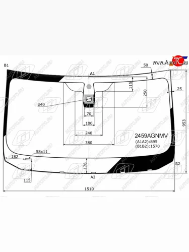 Стекло лобовое (Датчик дождя) FUYAO BMW 5 серия F10 седан дорестайлинг (2009-2013)
