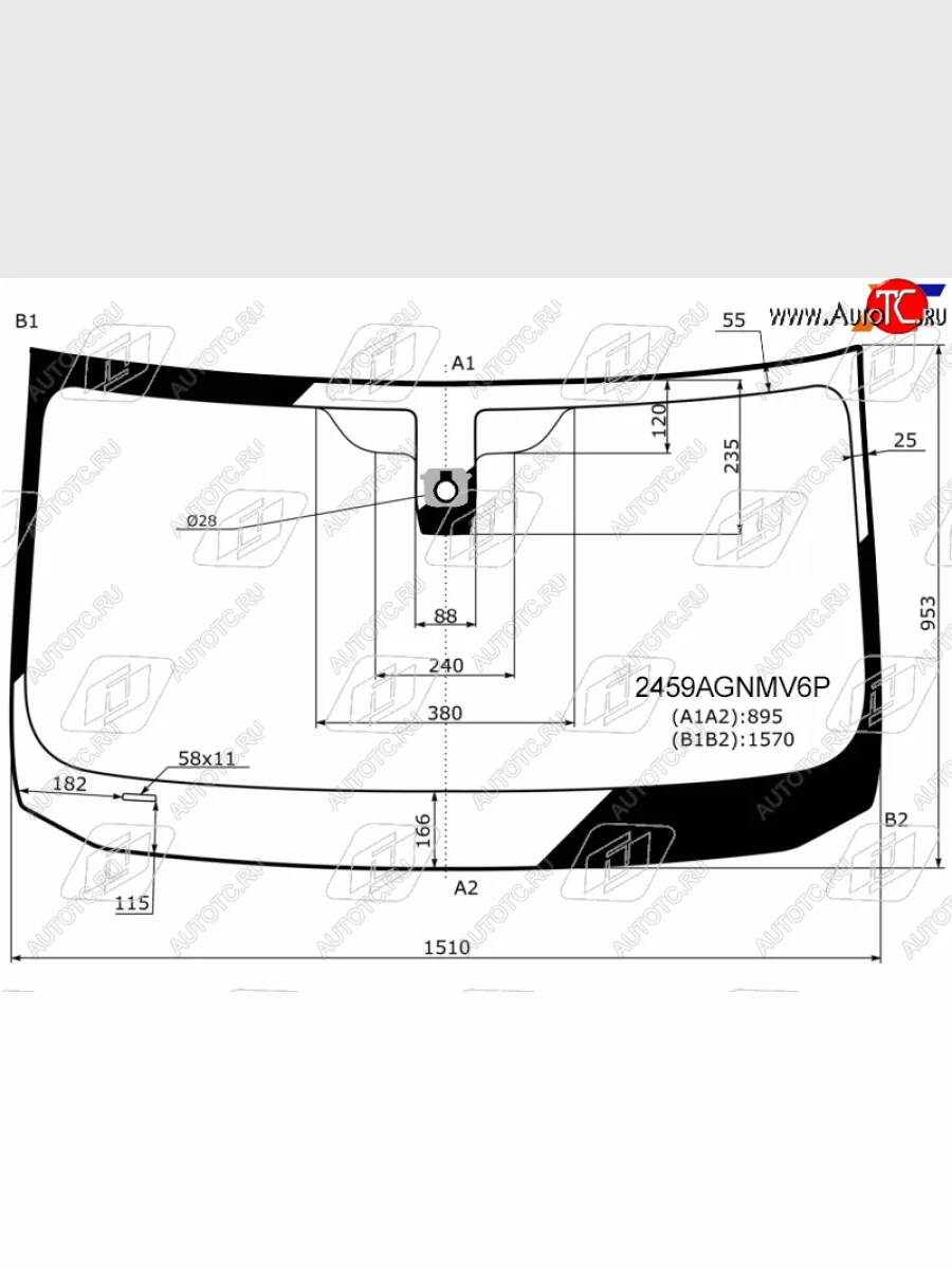 Стекло лобовое (Датчик дождя) FUYAO BMW 5 серия F11 рестайлинг, универсал (2013-2017)  с доставкой в г. Керчь