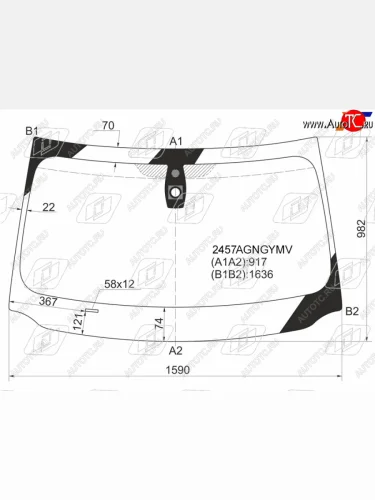 Стекло лобовое (Датчик дождя) FUYAO BMW 7 серия F01-F04 седан (2008-2015)