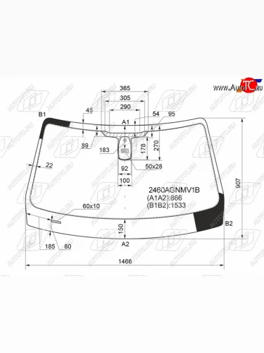 Стекло лобовое (Датчик дождя) FUYAO BMW X1 E84 (2009-2015)