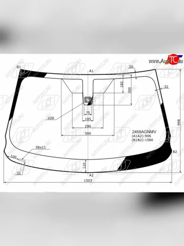 Стекло лобовое (Датчик дождя) FUYAO BMW X4  F26 (2014-2018)