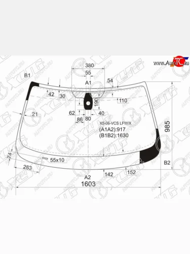 Стекло лобовое (Датчик дождя) XYG BMW X5 E70 рестайлинг (2010-2013)