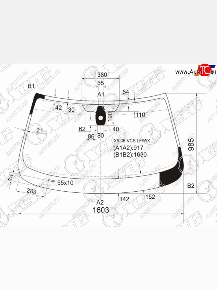 Стекло лобовое (Датчик дождя) XYG BMW X5 E70 рестайлинг (2010-2013)  с доставкой в г. Керчь