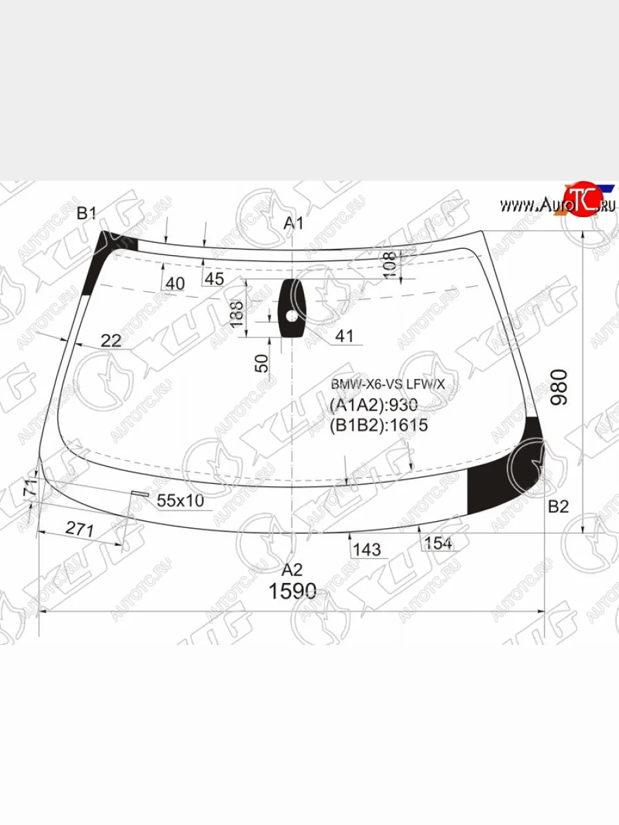 Стекло лобовое (Датчик дождя) XYG  BMW X6 (2008-2014) E71  в Керчи Республика Крым