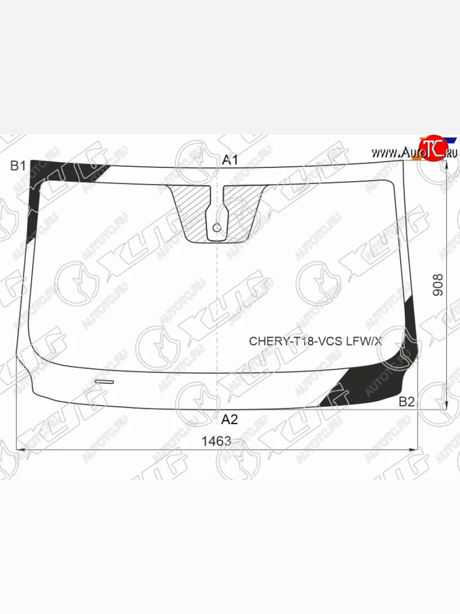 Стекло лобовое (Датчик дождя) XYG Chery Tiggo 8 (T18) дорестайлинг (2018-2022)  с доставкой в г. Керчь