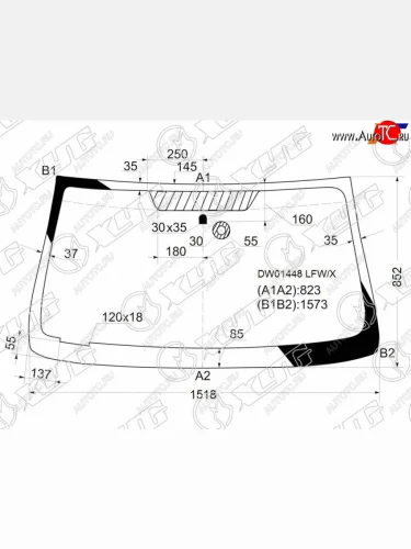 Стекло лобовое (Датчик дождя) XYG Chevrolet Trailblazer GMT360 дорестайлинг (2001-2006)