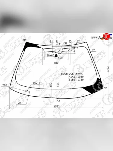 Стекло лобовое (Датчик дождя) XYG Ford Edge U387 дорестайлинг (2006-2010)