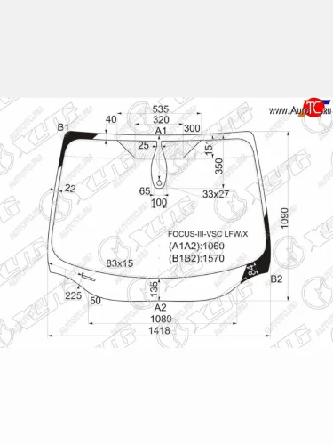 Стекло лобовое (Датчик дождя) XYG Ford Focus 3 седан рестайлинг (2014-2019)