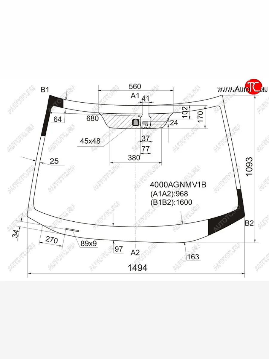 Стекло лобовое (Датчик дождя) FUYAO Honda CR-V RE1,RE2,RE3,RE4,RE5,RE7 дорестайлинг (2007-2010)  в Самаре Самарской области