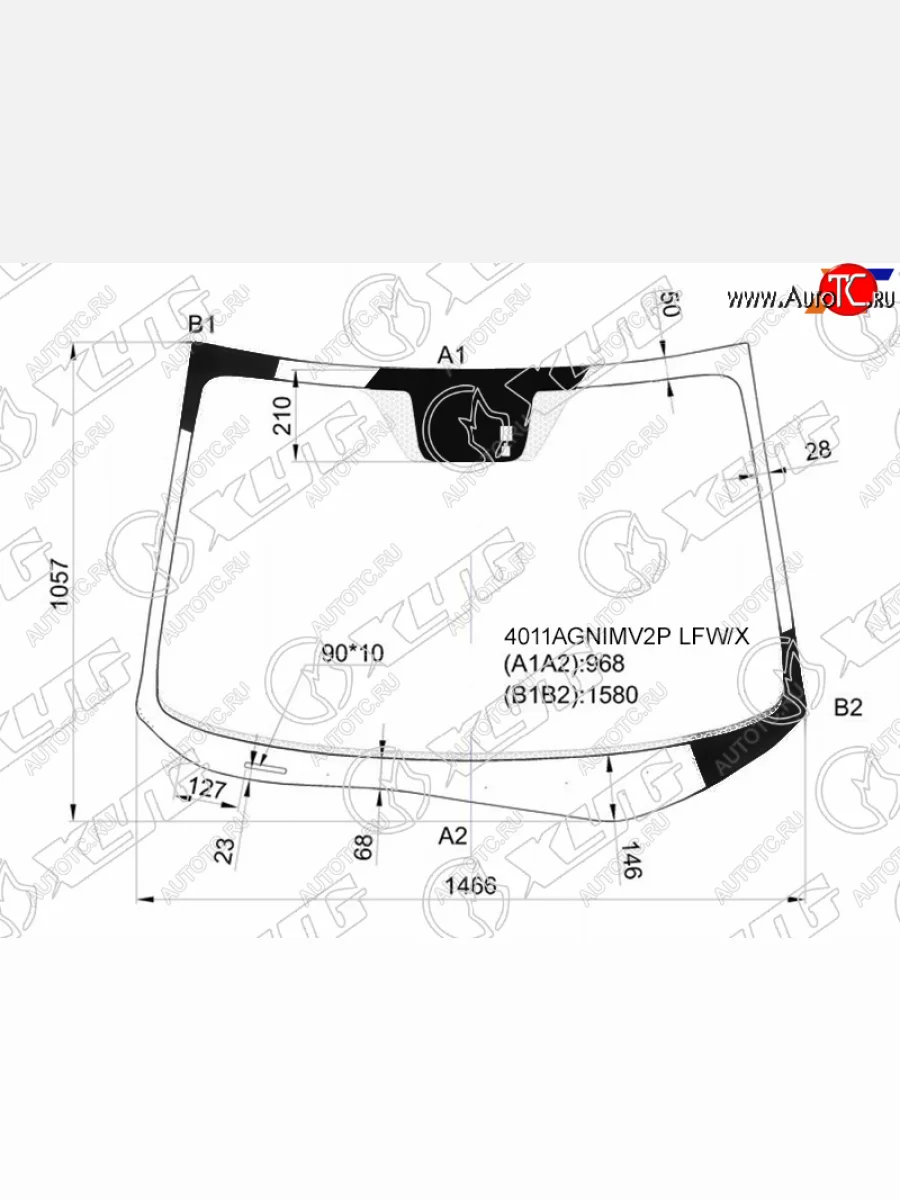 Стекло лобовое (Датчик дождя) XYG Honda CR-V RM1,RM3,RM4 дорестайлинг (2012-2015)  в Керчи Республика Крым